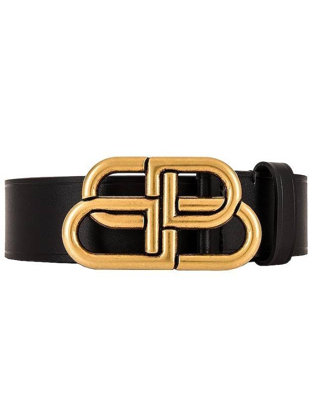 Luxury Balenciaga Trending 2025 BB Logo Leather Belt Black