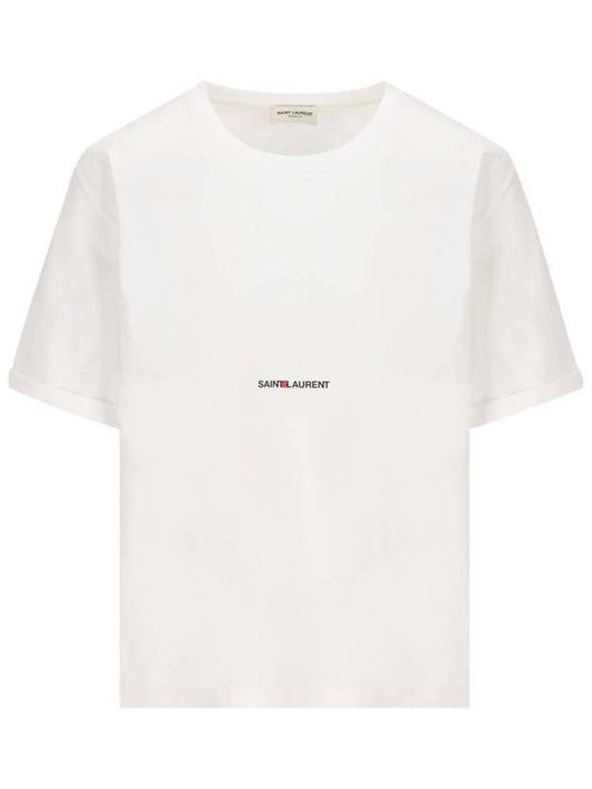 Luxury Saint Laurent Trending 2025 Rive Gauche Short Sleeve T-Shirt White