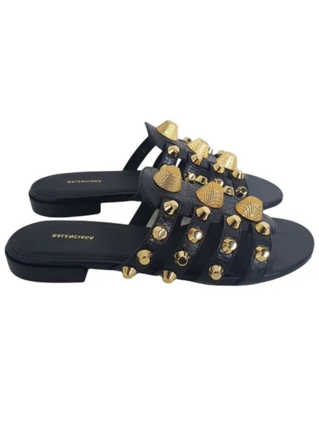Luxury Balenciaga Trending 2025 Gold Stud Slippers Black