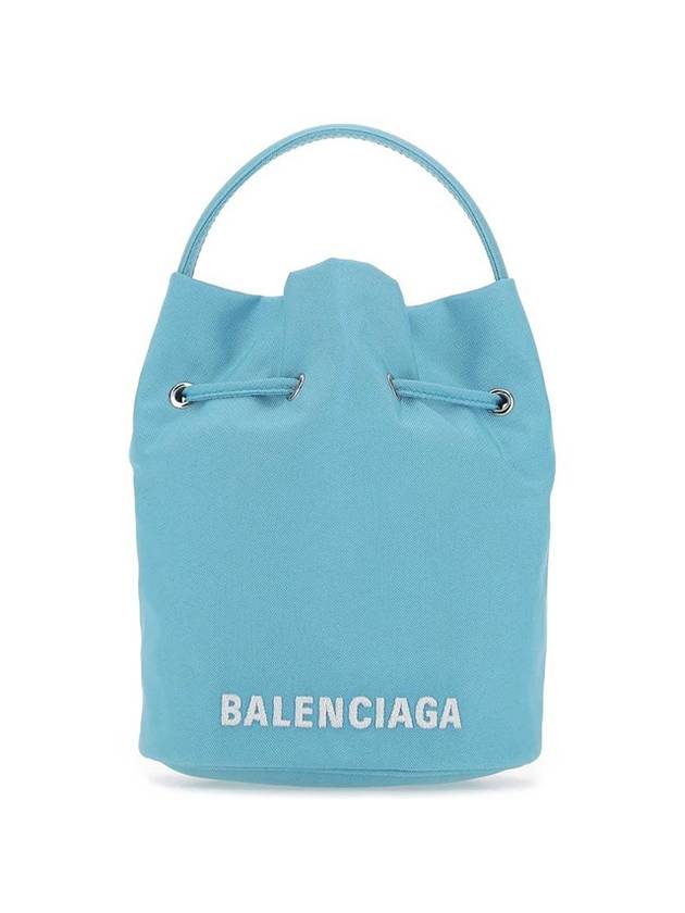 Luxury Balenciaga Trending 2025 Wheel Drawstring XS Bucket Bag Sky Blue