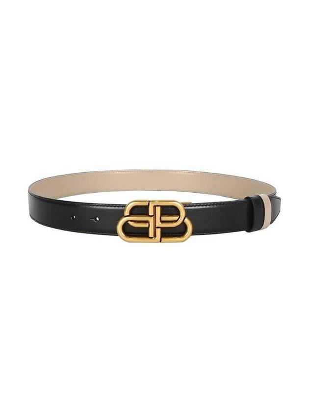 Luxury Balenciaga Trending 2025 BB Logo Double-Sided Belt Black