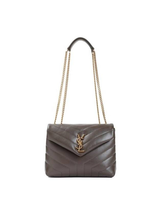Luxury Saint Laurent Trending 2025 Bronze Monogram Loulou Matelasse Y Leather Small Shoulder Bag Brown