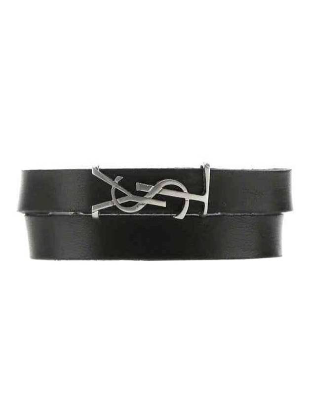 Luxury Saint Laurent Trending 2025 Opyum Double Wrap Leather Bracelet Black