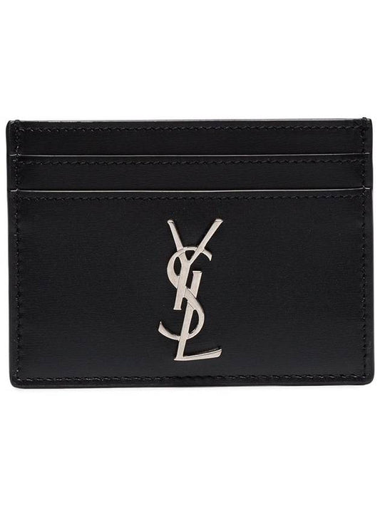 Luxury Saint Laurent Trending 2025 Monogram Card Case in Smooth Leather Black