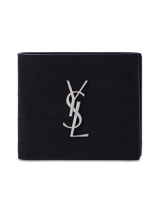 Luxury Saint Laurent Trending 2025 Monogram East West Half Wallet Black