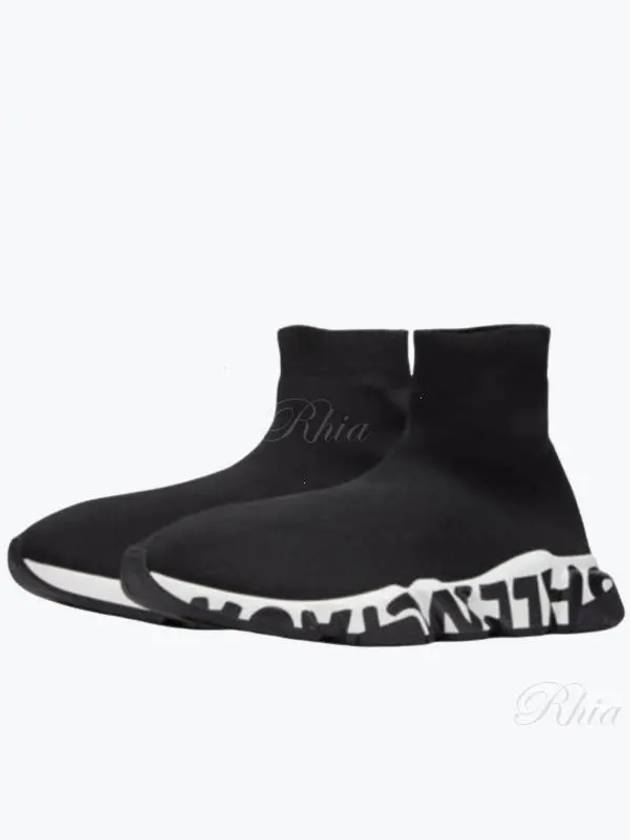 Luxury Balenciaga Trending 2025 Speed Midsole Graffiti High Top Sneakers White Black