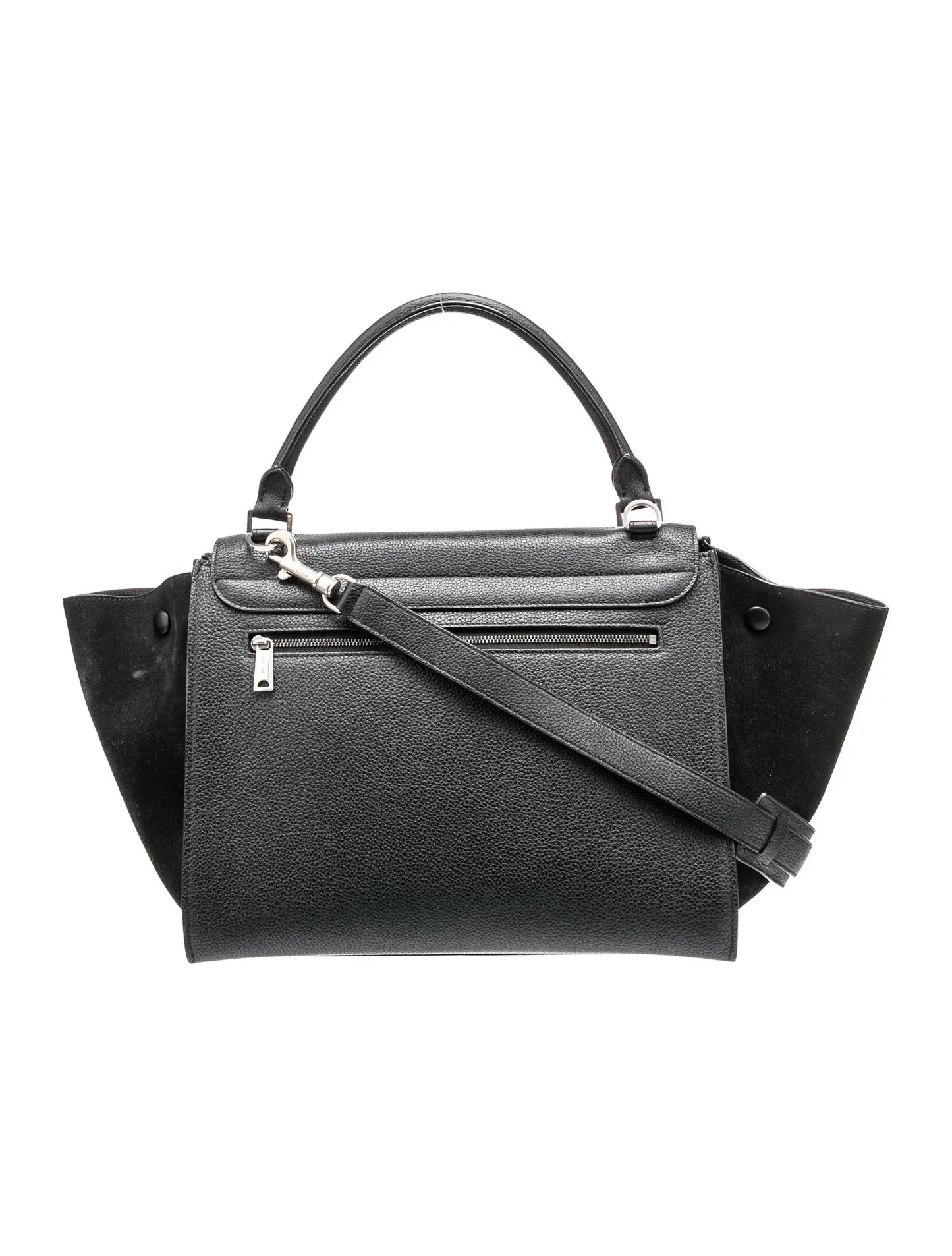 CÉLINE DRUMMED CALFSKIN SUEDE TRAPEZE MEDIUM SHOULDER BAG