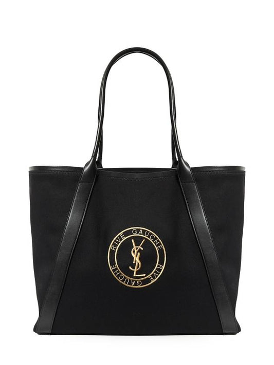 Luxury Saint Laurent Trending 2025 Rive Gauche Canvas Tote Bag Black