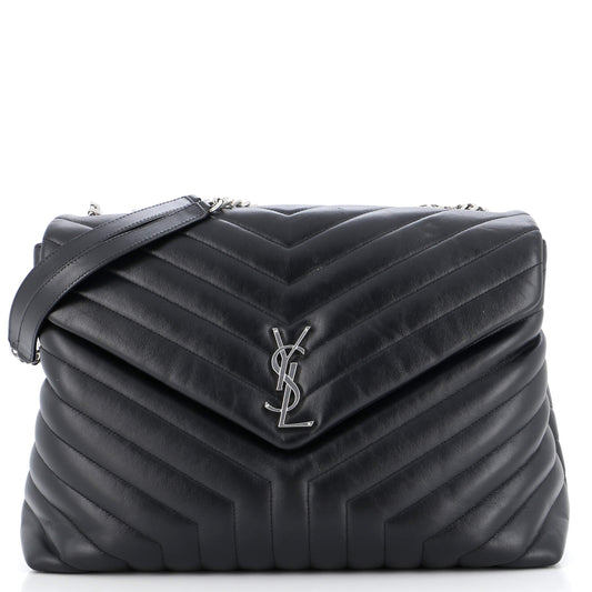Luxury Saint Laurent Trending 2025 Loulou Shoulder Bag Matelasse Chevron Leather Large