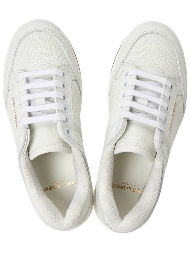 Luxury Saint Laurent Trending 2025 SL 61 Logo Signature Leather Low Top Sneakers White