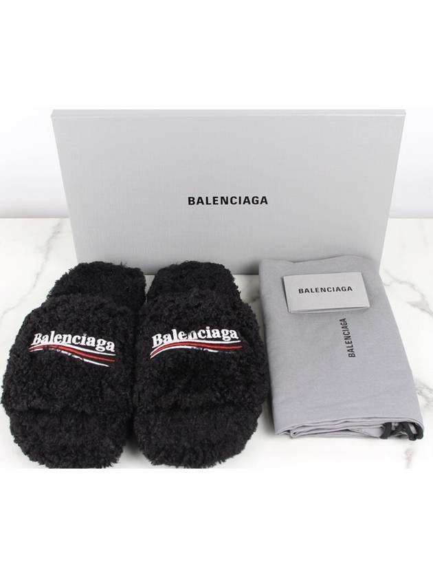 Luxury Balenciaga Trending 2025 Wave logo furry slide 40 255 260