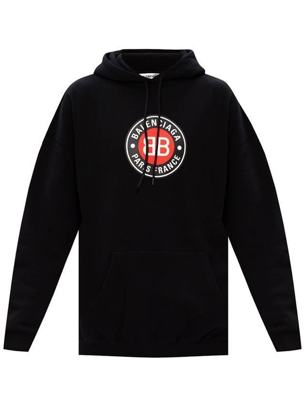 Luxury Balenciaga Trending 2025 BB Logo Round Print Hoodie Black