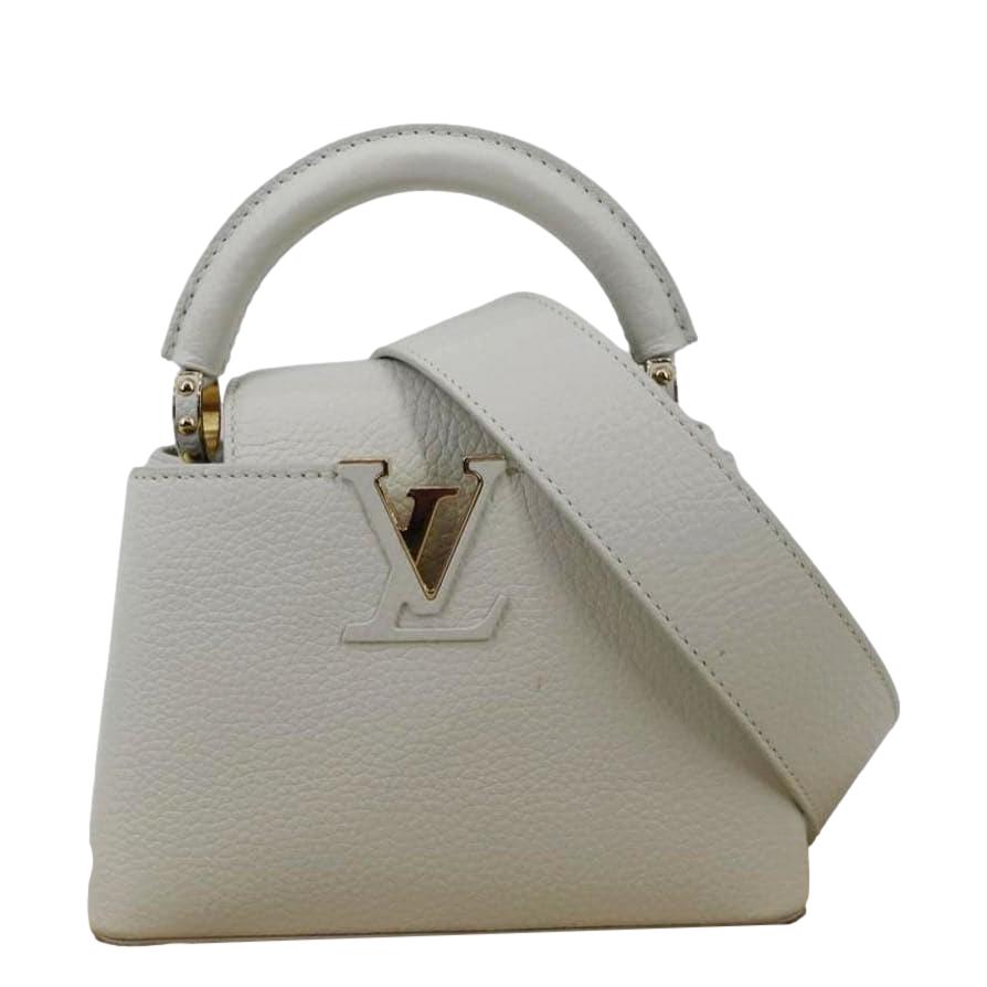 LOUIS VUITTON  Capucine Mini Taurillon Leather Crossbody Bag Snow