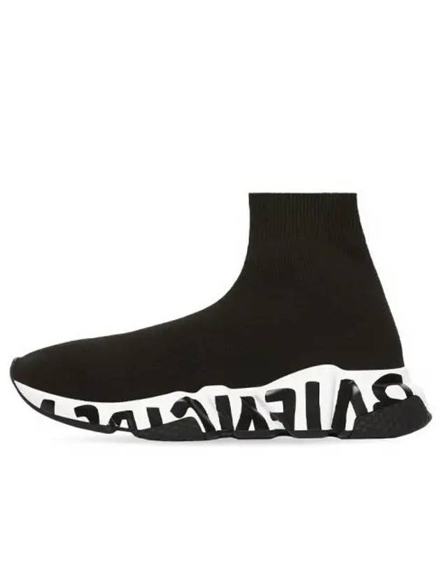 Luxury Balenciaga Trending 2025 Speedrunner Graffiti Logo Sole High Top Sneakers Black