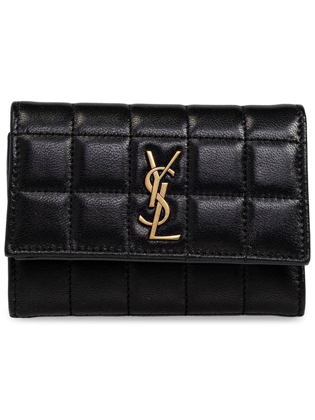 Luxury Saint Laurent Trending 2025 Cassandra Matelasse Carre Half Wallet Black