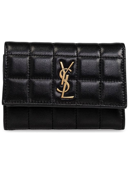 Luxury Saint Laurent Trending 2025 Cassandra Matelasse Carre Half Wallet Black