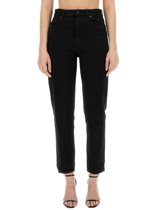 Luxury Saint Laurent Trending 2025 Vanessa Denim Straight Jeans Black
