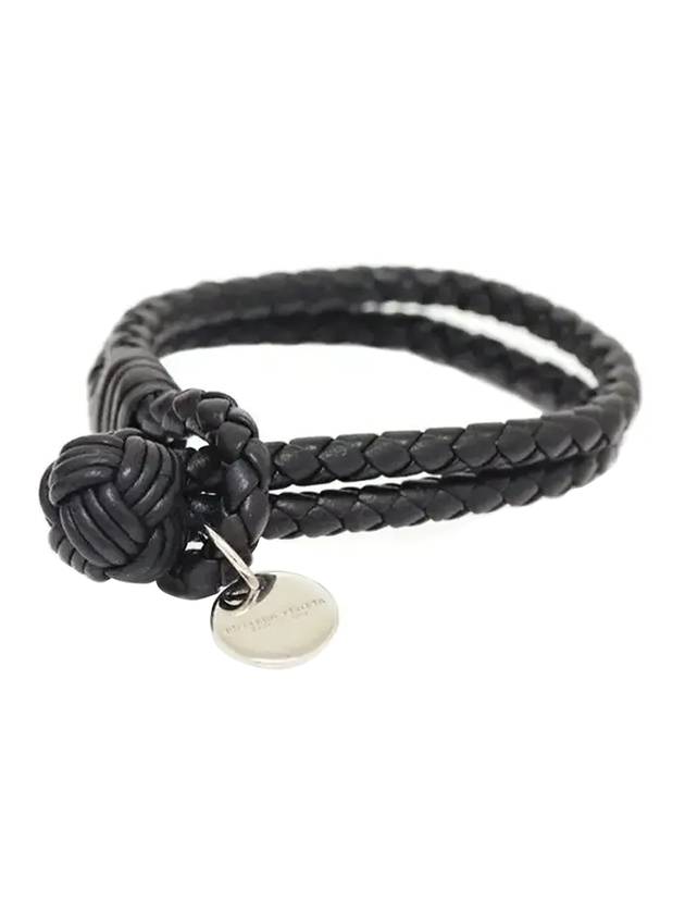 Luxury Bottega Veneta Intrecciato Double Weaving Bracelet Black