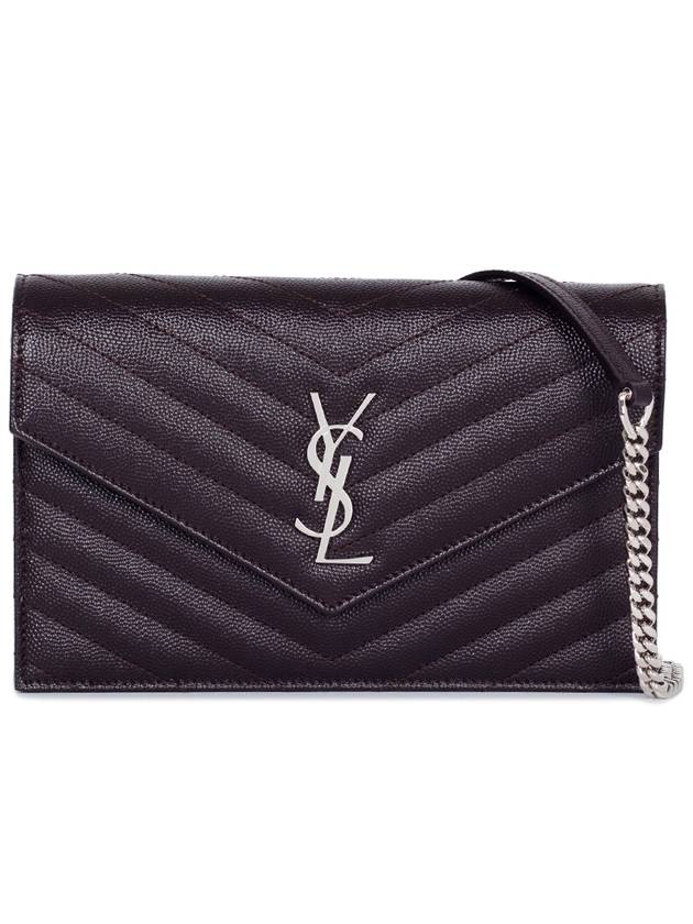 Luxury Saint Laurent Trending 2025 Monogram Matelasse Envelope Chain Cross Bag Dark Brown