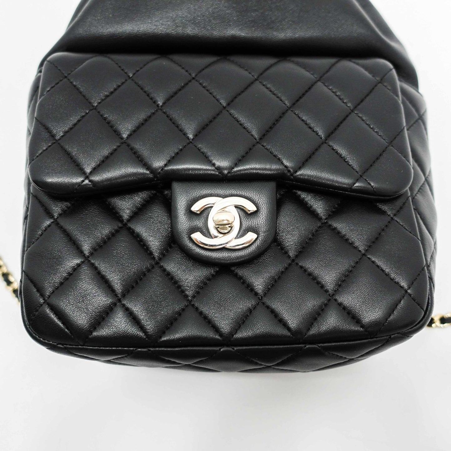 Chanel 2016 Small Black Lambskin Backpack in Seoul