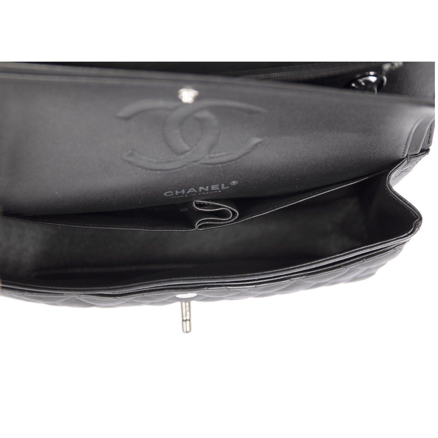 Chanel 2018 Black Calfskin Medium Classic Double Flap Bag
