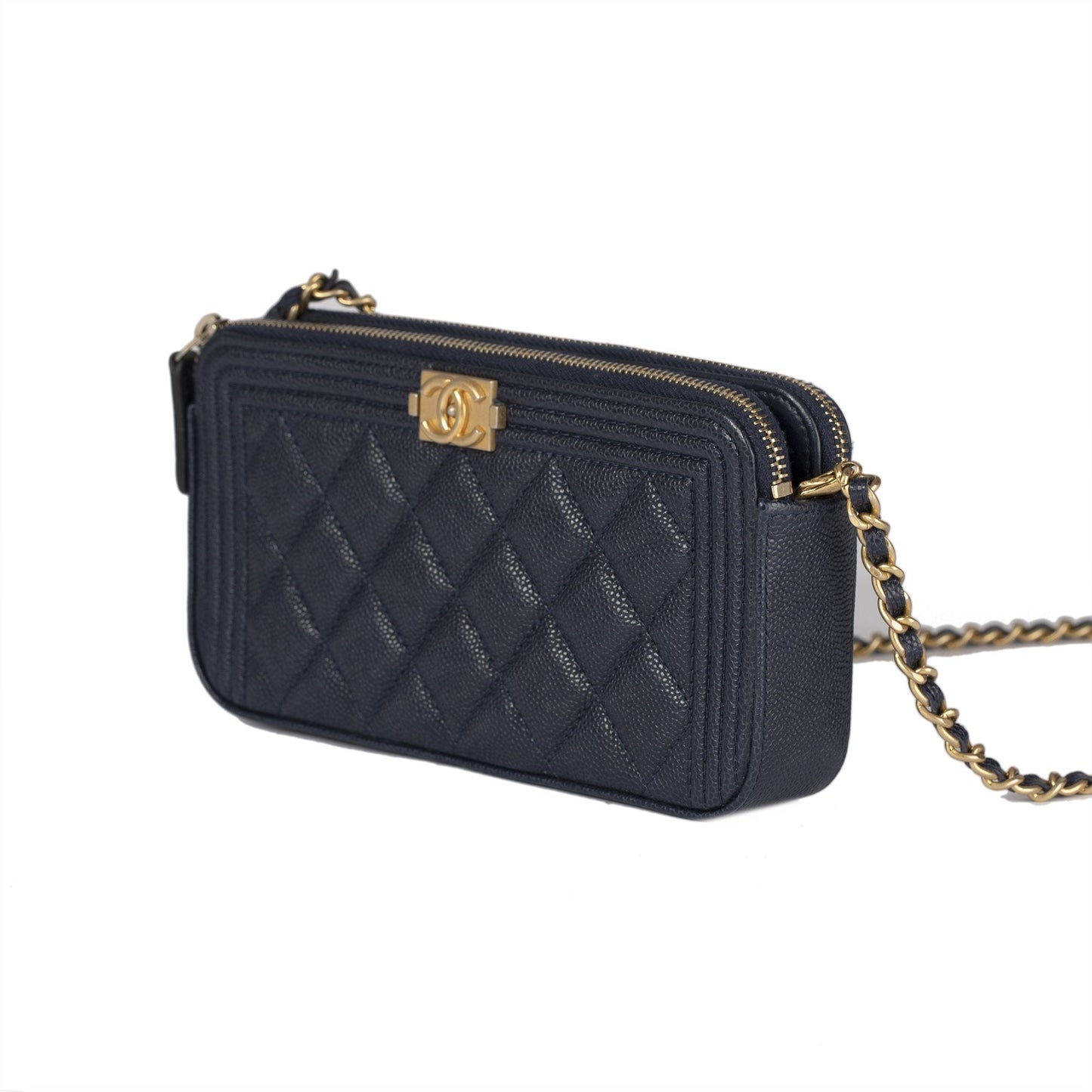 Chanel 2018 Double Zip Boy Wallet on Chain