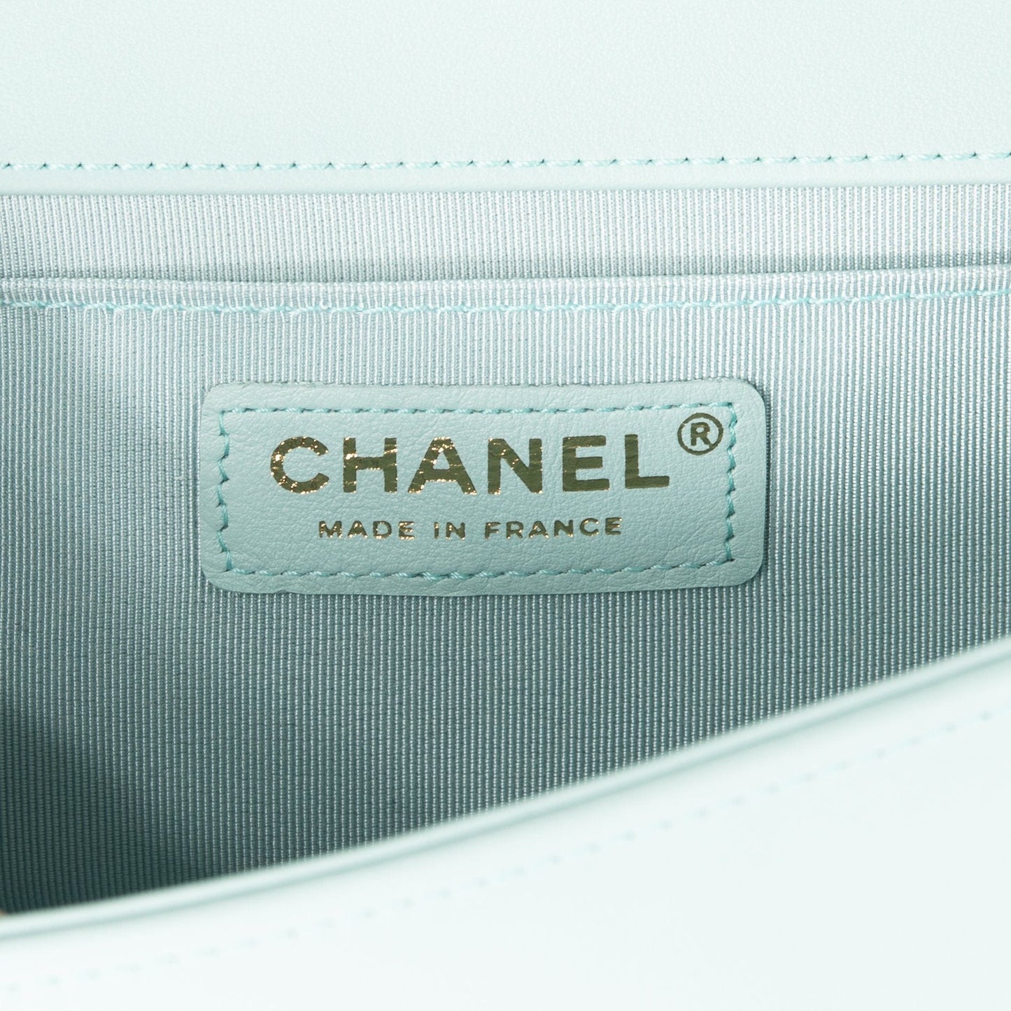 Chanel 2018 Turquoise Medium Chevron Boy Bag