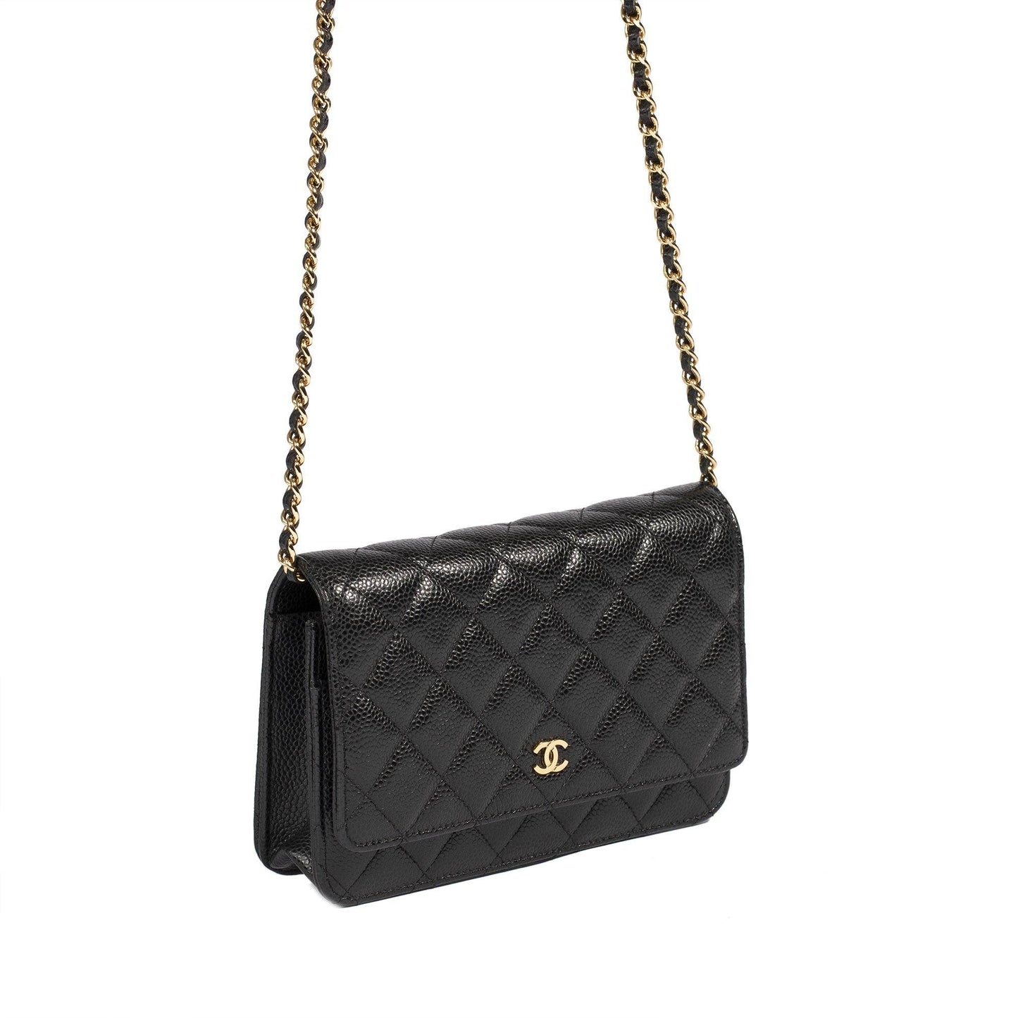 Chanel 2019 Black Caviar Classic Wallet on Chain