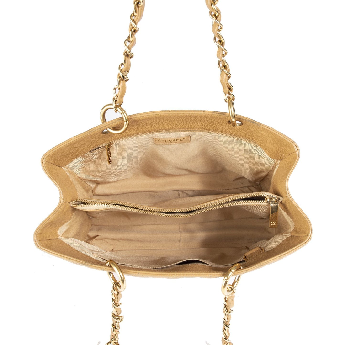 Chanel Beige Caviar Leather Grand Shopping Tote (GST)