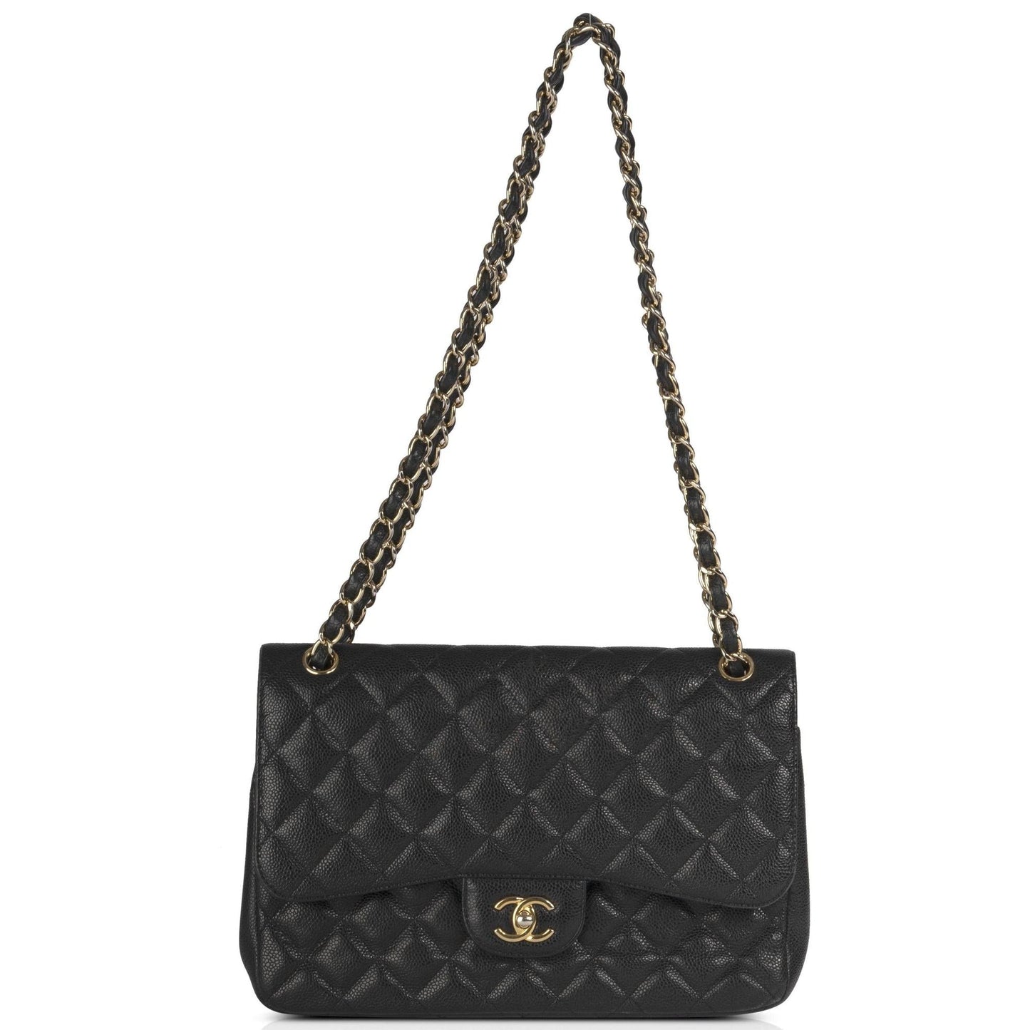Chanel Black Caviar Classic Jumbo Double Flap Bag