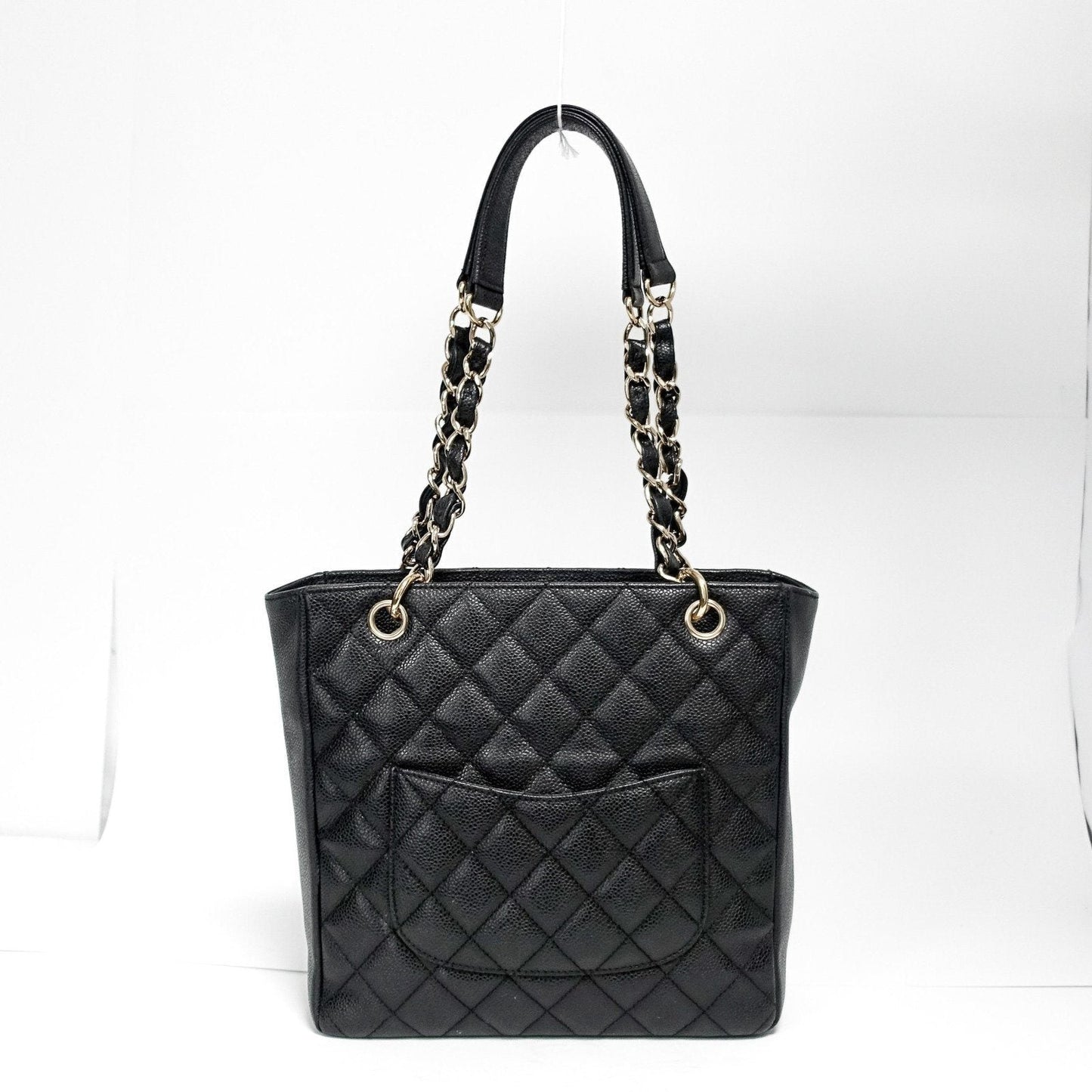 Chanel Black Caviar Leather Petite Shopping Tote