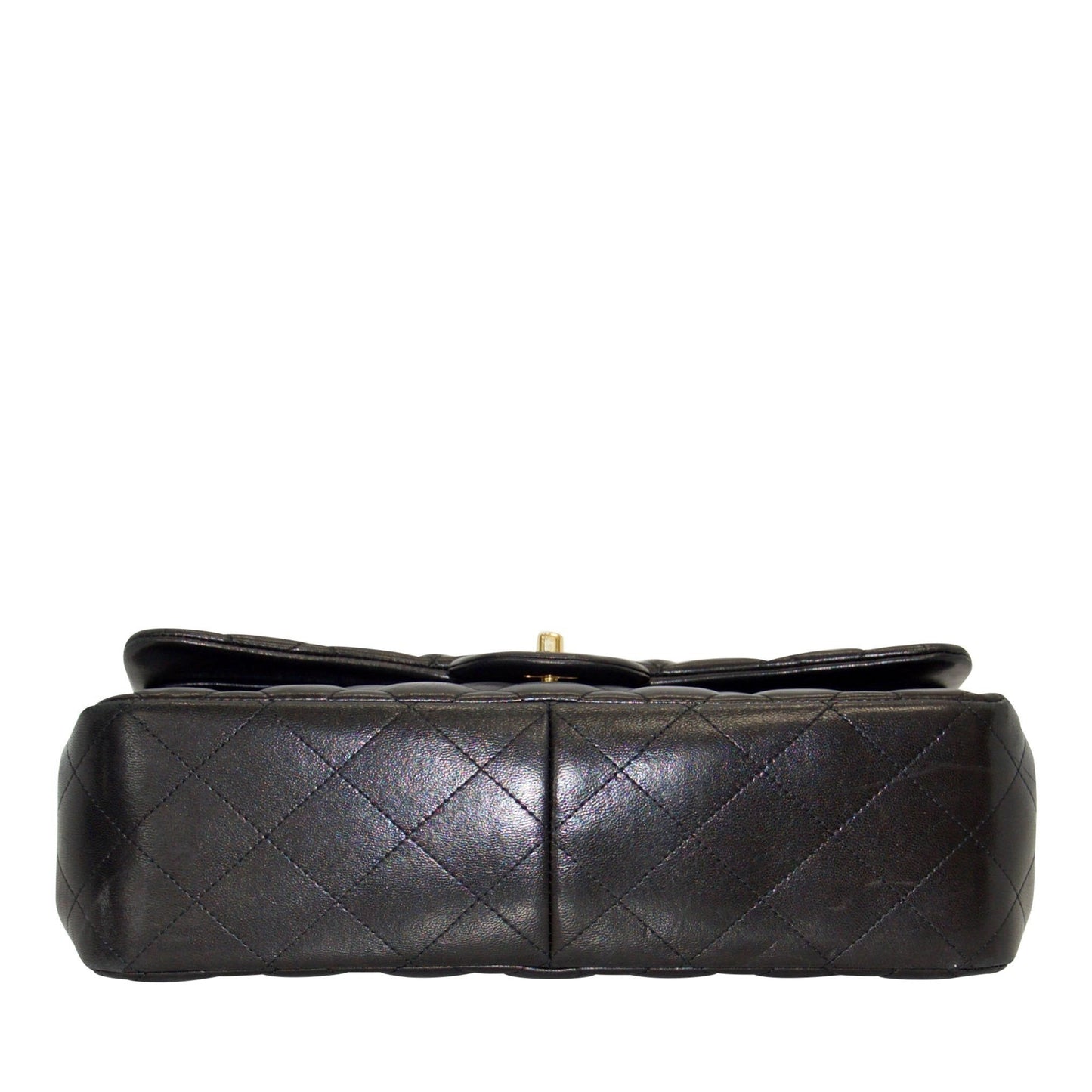 Chanel Black Lambskin Classic Jumbo Double Flap Bag