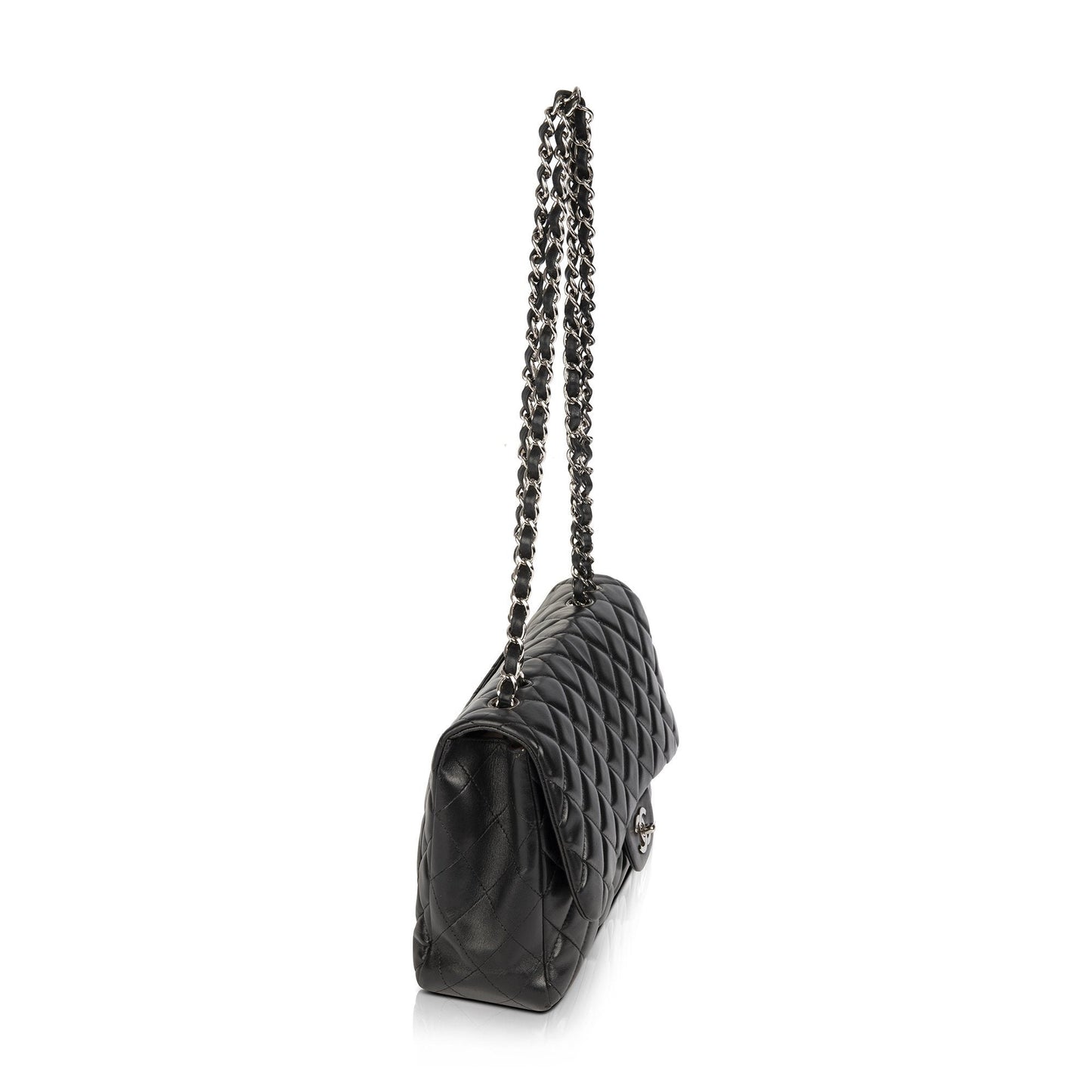 Chanel Black Lambskin Classic Jumbo Single Flap Bag