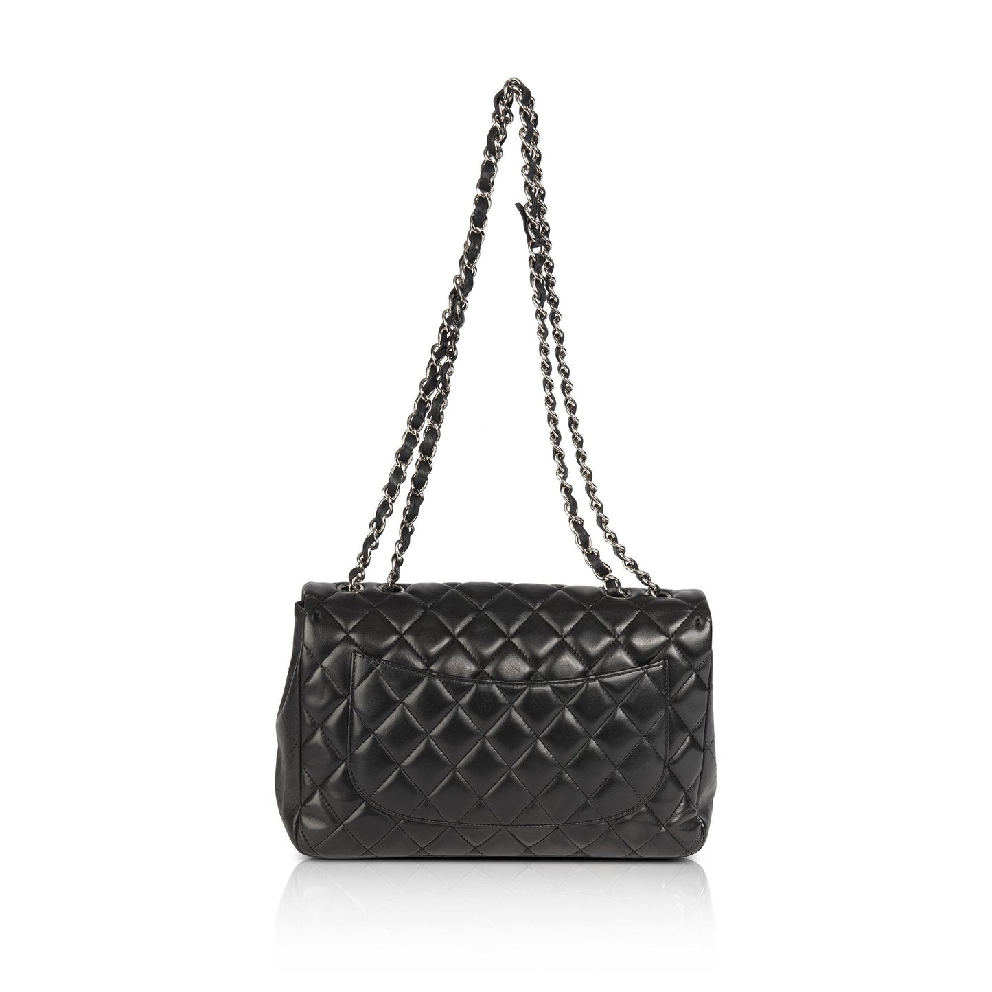 Chanel Black Lambskin Classic Jumbo Single Flap Bag
