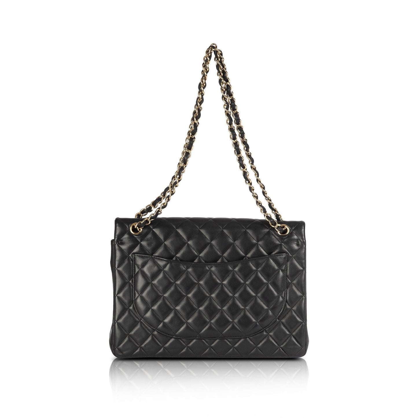 Chanel Black Lambskin Classic Maxi Double Flap Bag