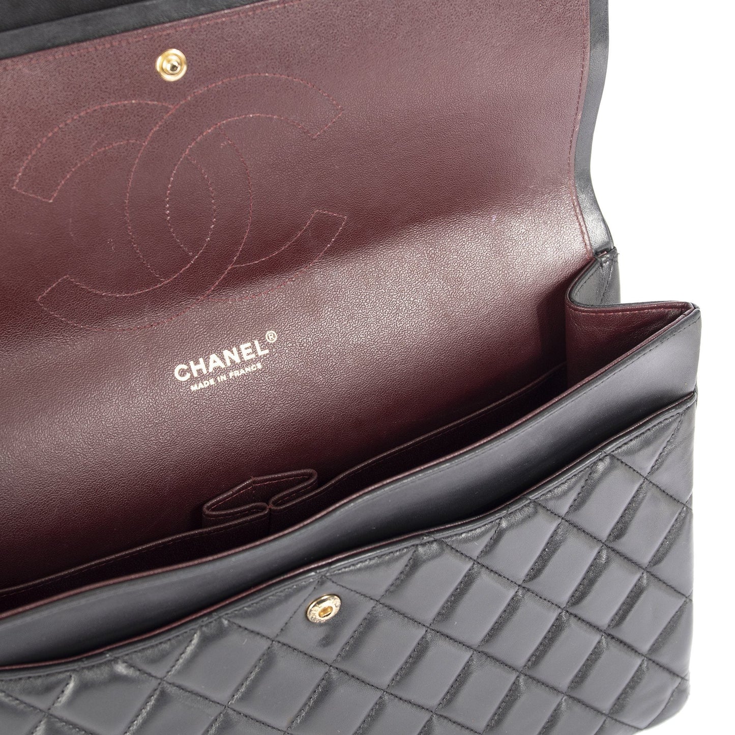 Chanel Black Lambskin Classic Maxi Double Flap Bag