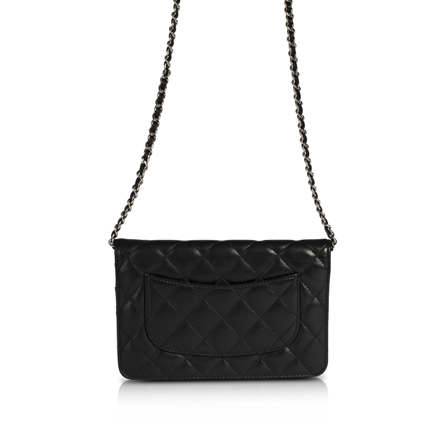 Chanel Black Lambskin Classic Wallet on Chain