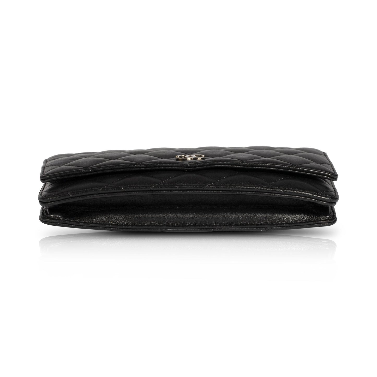 Chanel Black Lambskin Classic Wallet on Chain