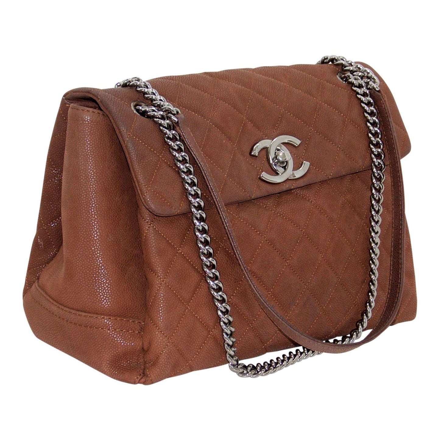 Chanel Brown Caviar Lady Pearly Flap Bag