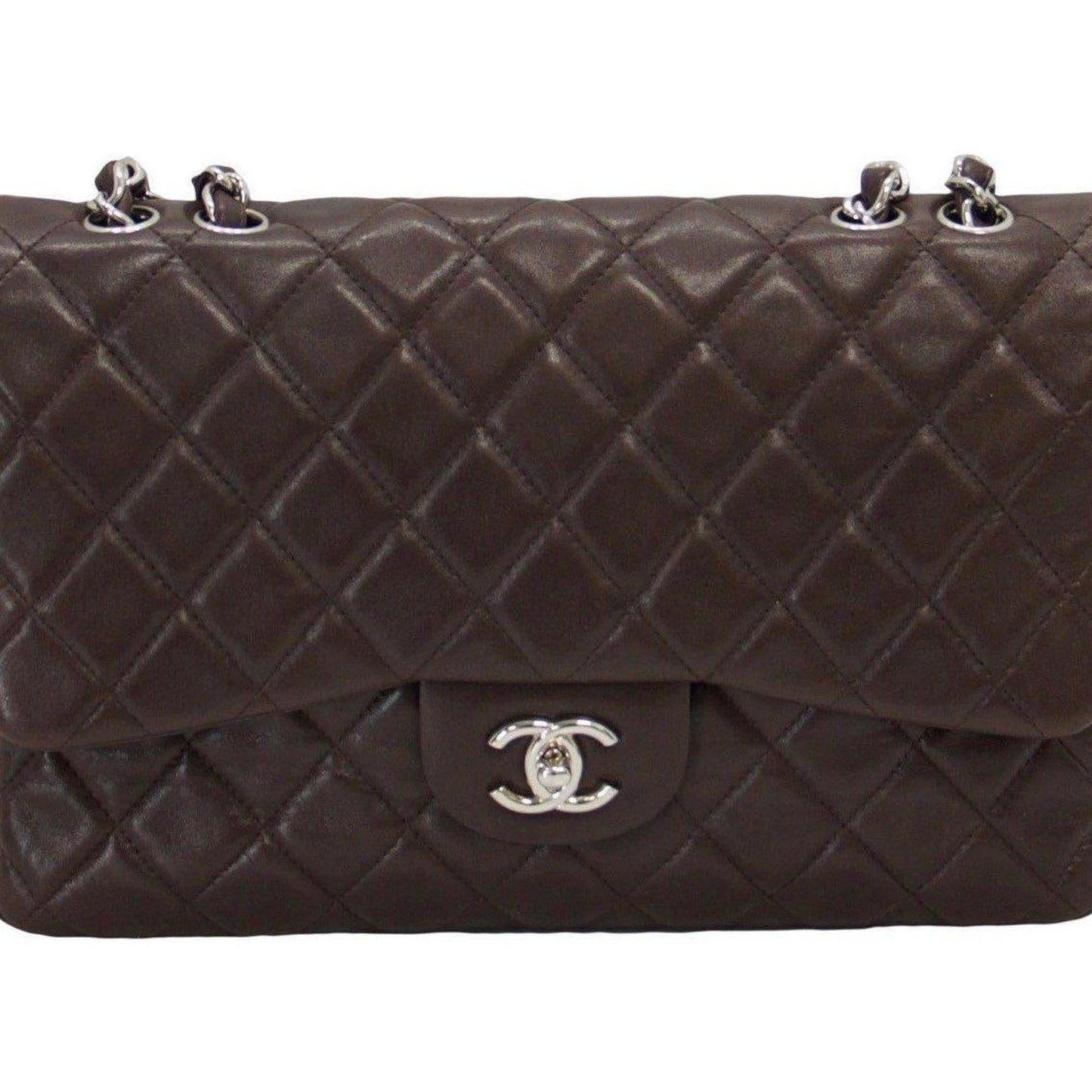 Chanel Brown Lambskin Large Classic Single Flap Bag