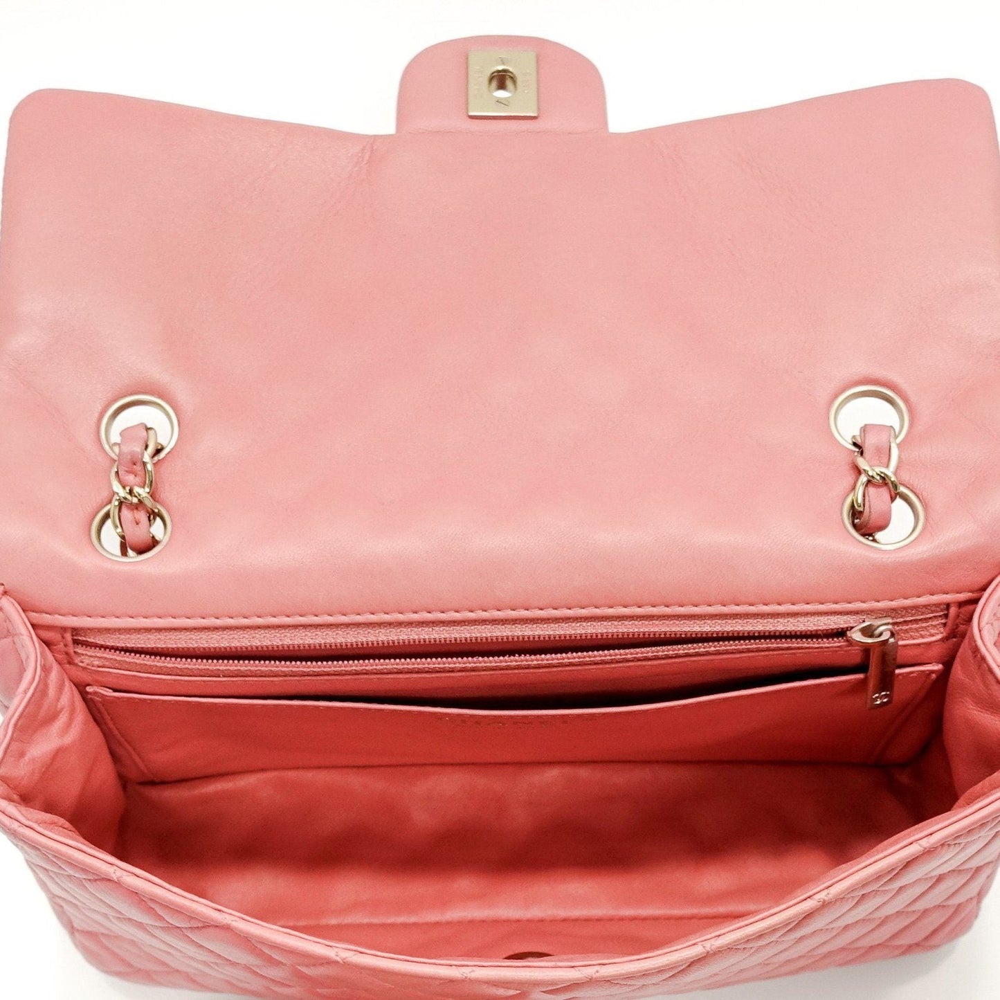 Chanel Pink Quilted Lambskin Leather Valentine Flap Bag