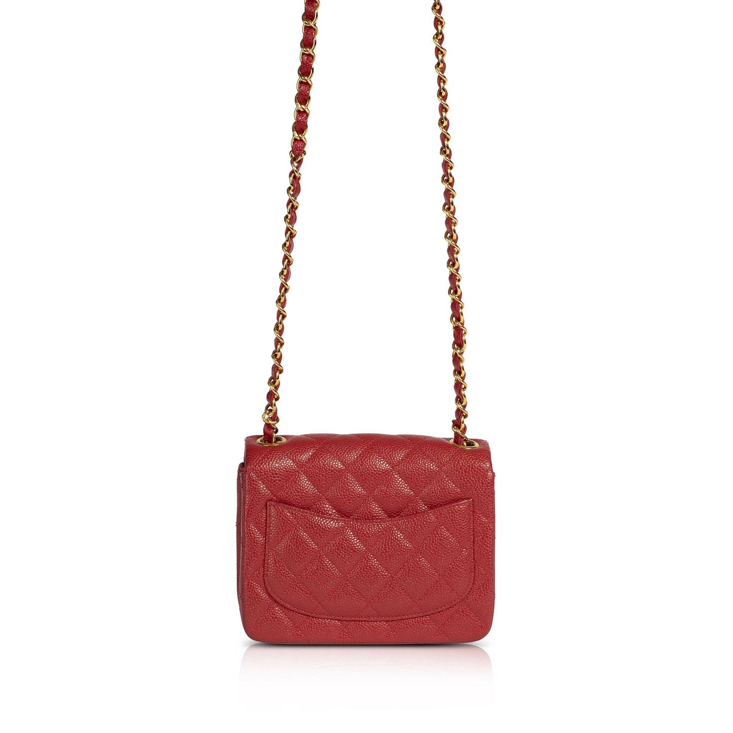 Chanel Red Classic Mini Square Flap Bag