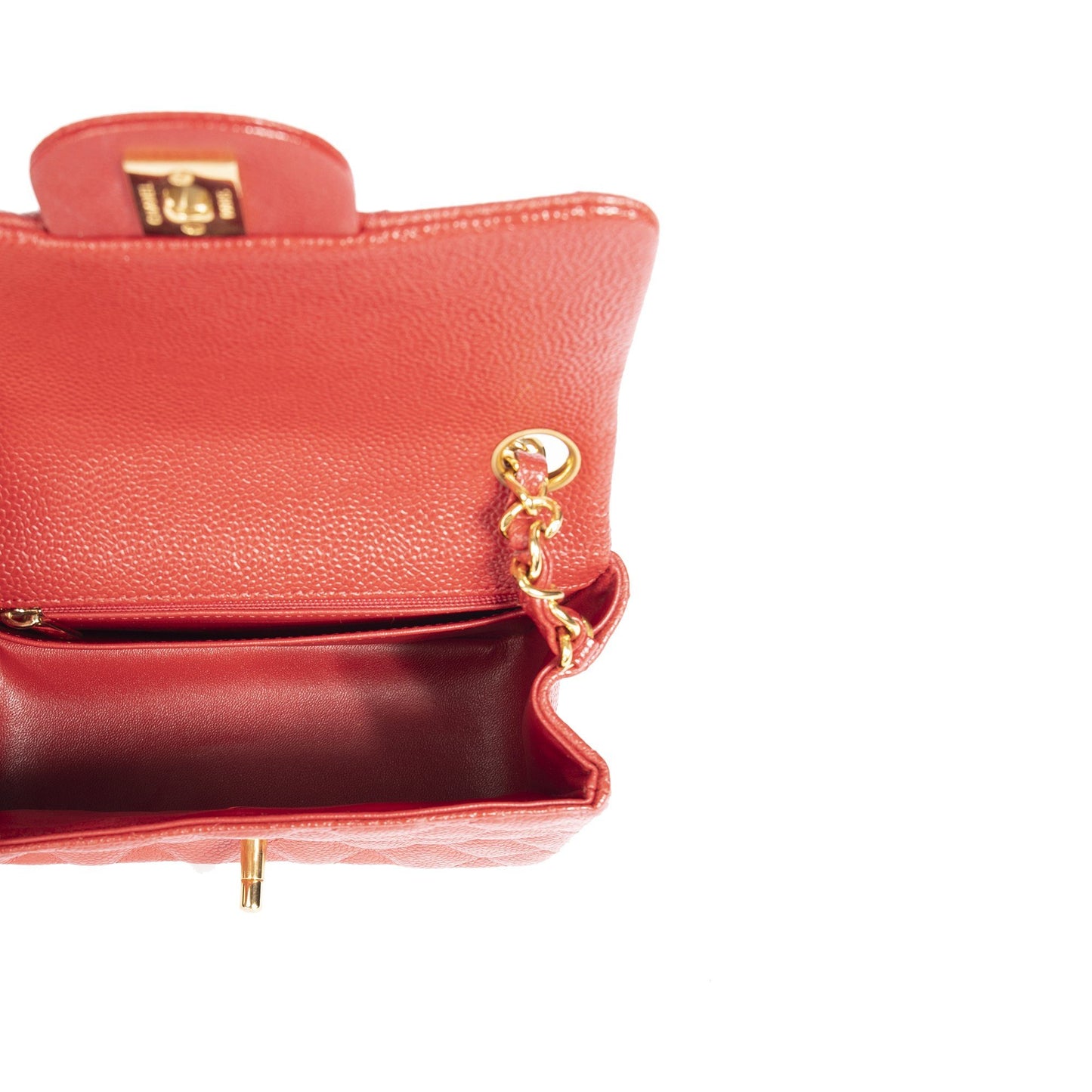 Chanel Red Classic Mini Square Flap Bag