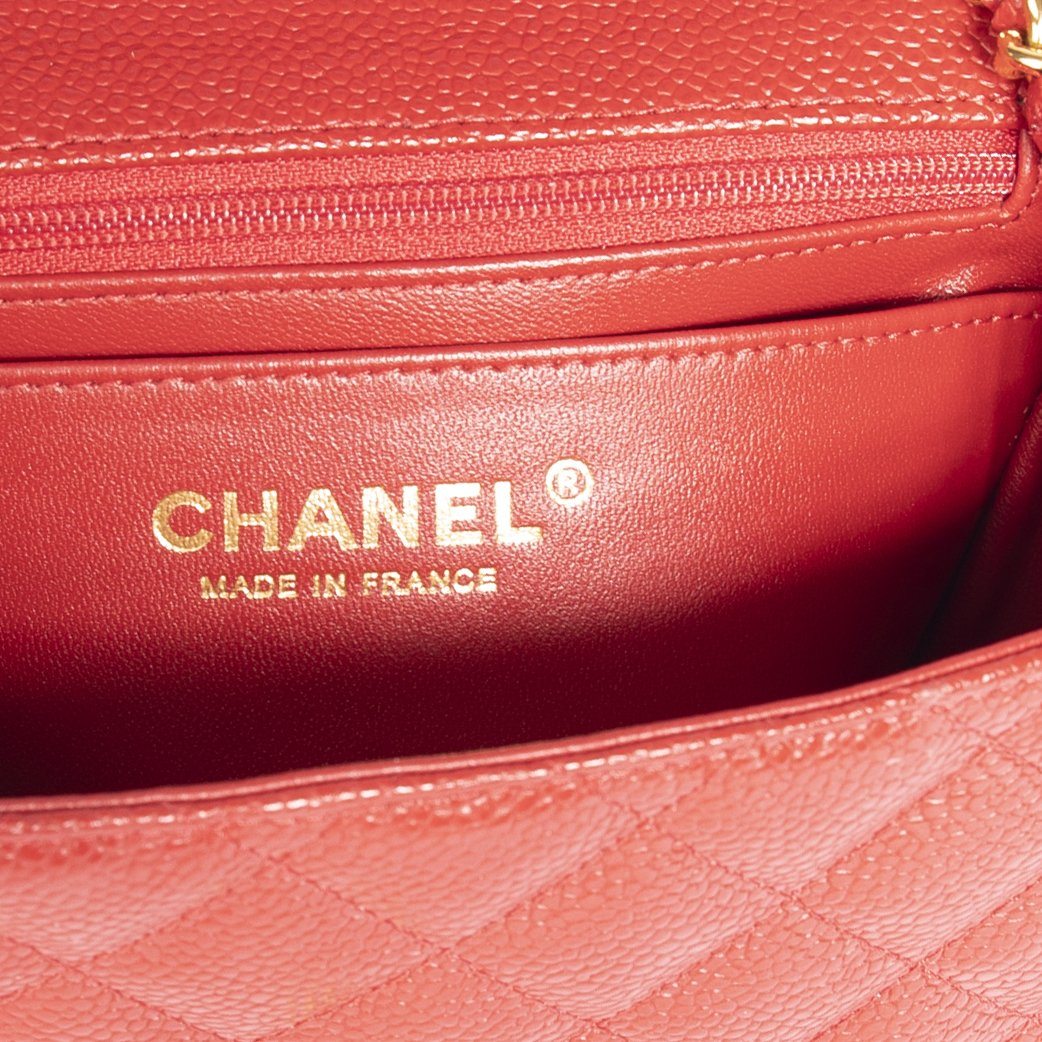 Chanel Red Classic Mini Square Flap Bag