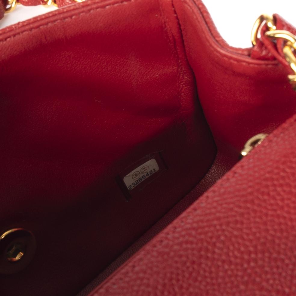 Chanel Red Classic Mini Square Flap Bag