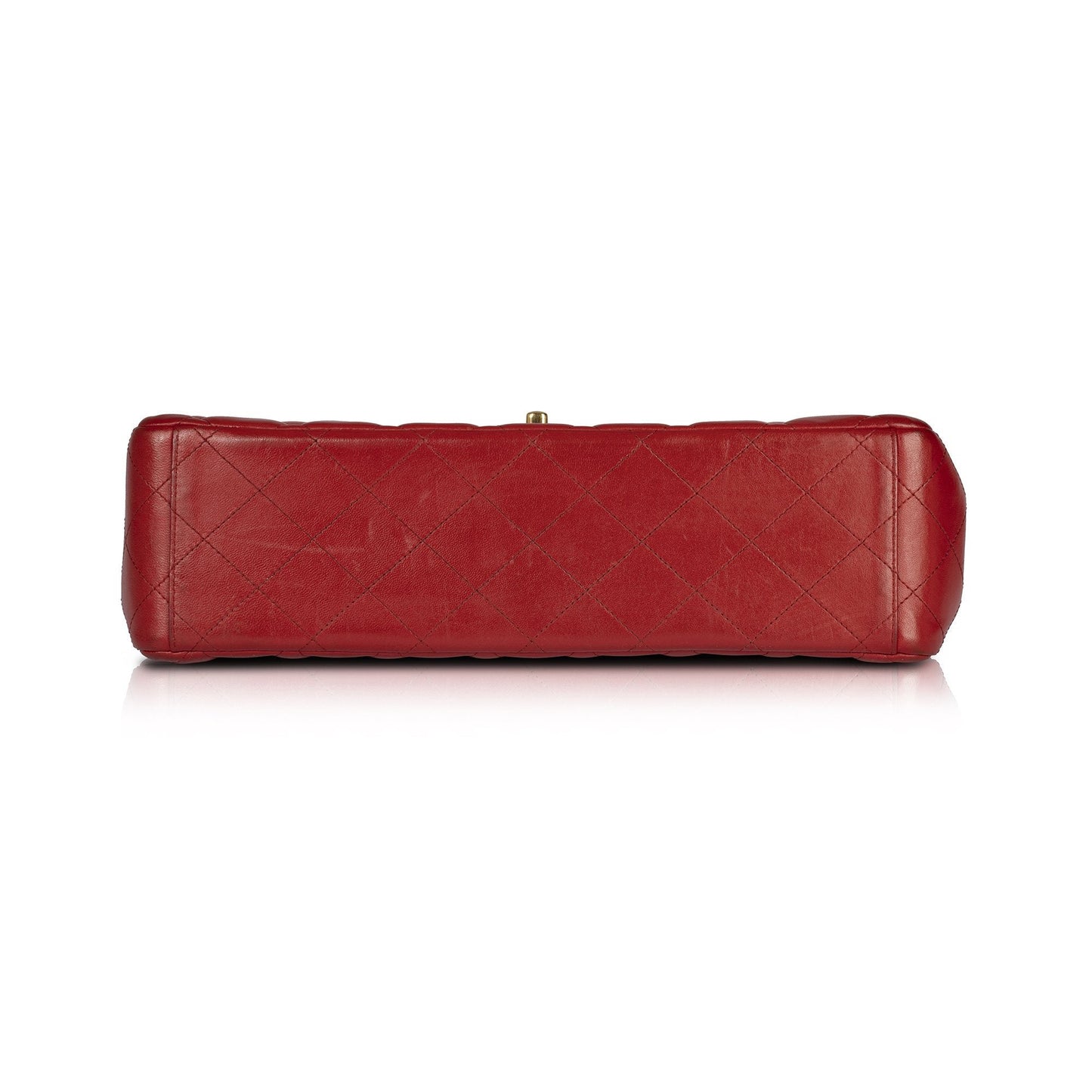 Chanel Red Lambskin Classic Maxi Double Flap Bag
