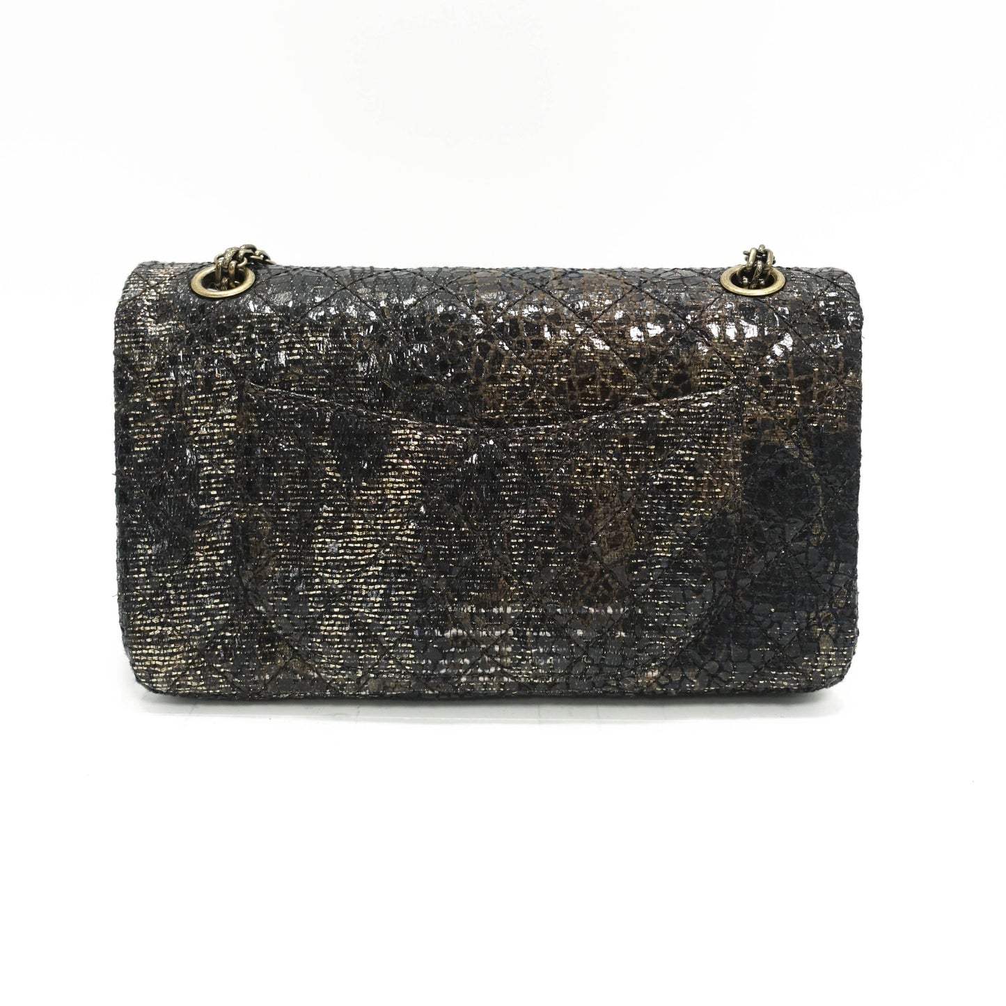 Chanel Special Edition Gray Coated Lacquered Tweed Crossbody Bag
