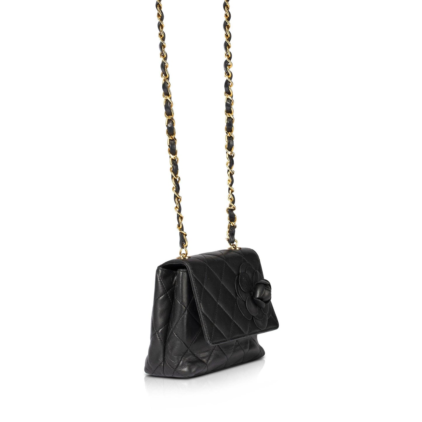 Chanel Vintage Mini Quilted Camelia Bag