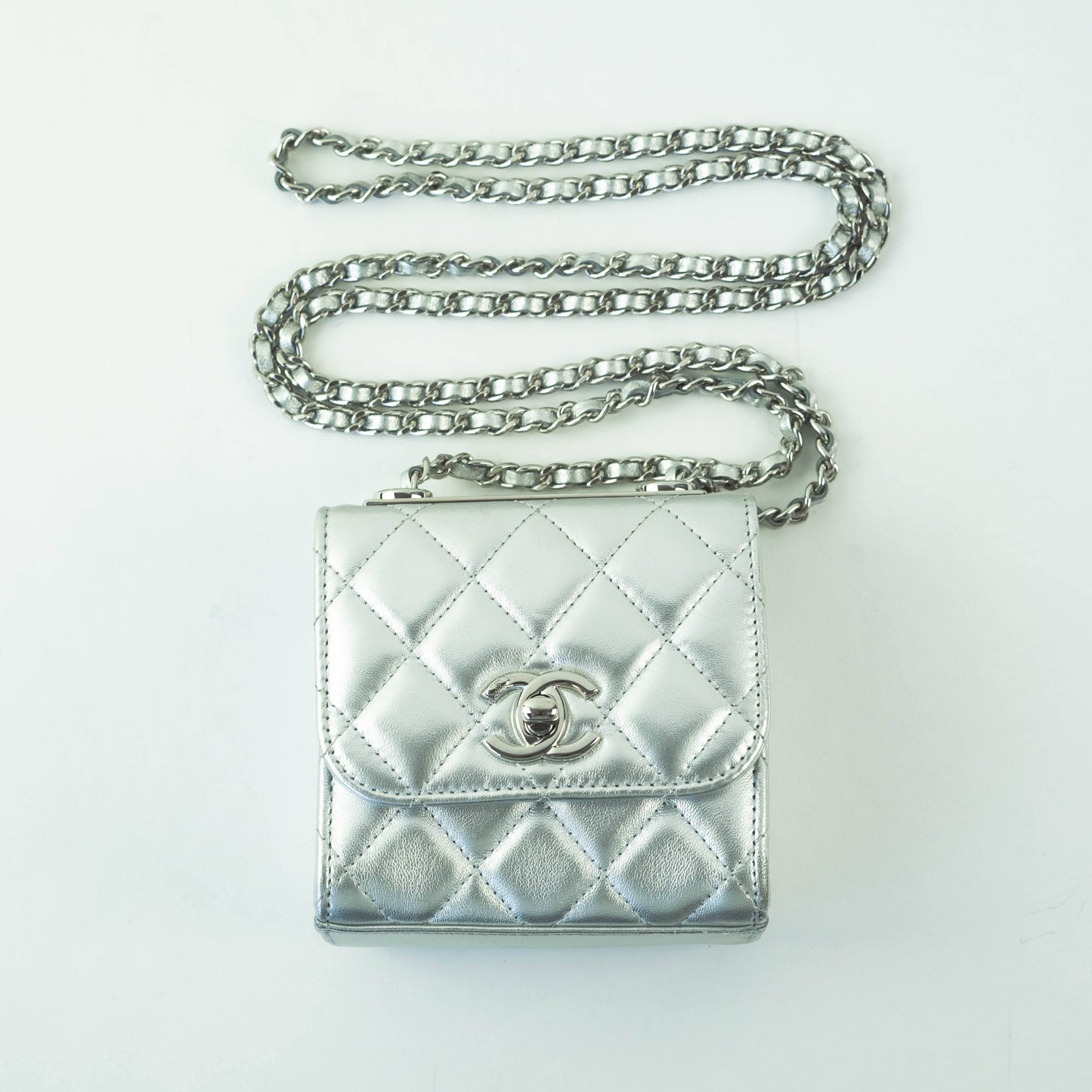 Chanel Metallic Clutch with Chain