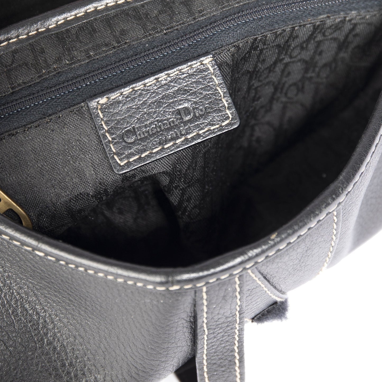 Christian Dior Vintage Leather Saddle Bag
